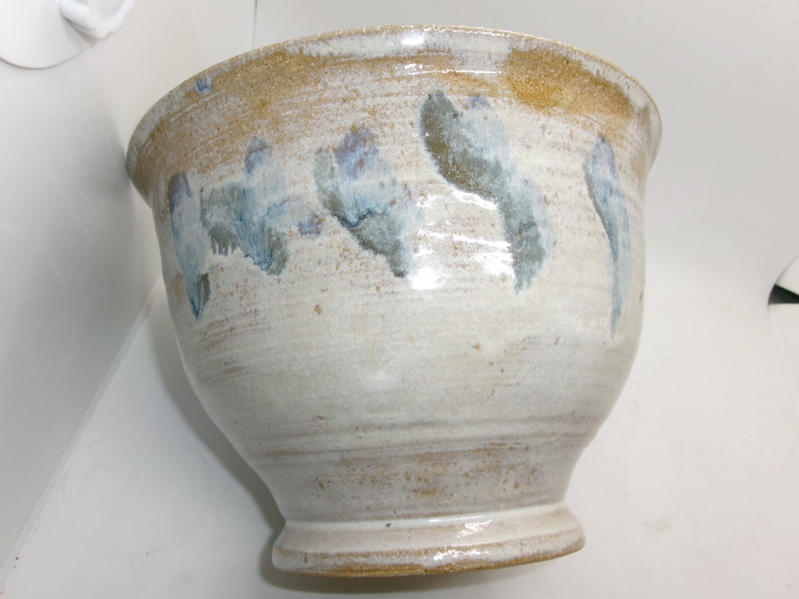 Vintage Buck Run Studio Handthrown Pottery Stoneware Large Bowl Signed 1988