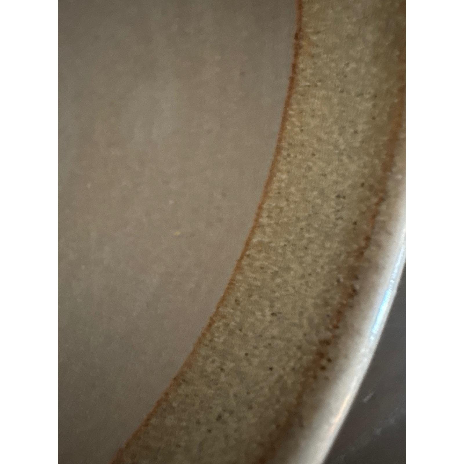 John Fassbinder Studio Pottery Signed Stoneware Bowl Blue Tan Banded Glaze 9in