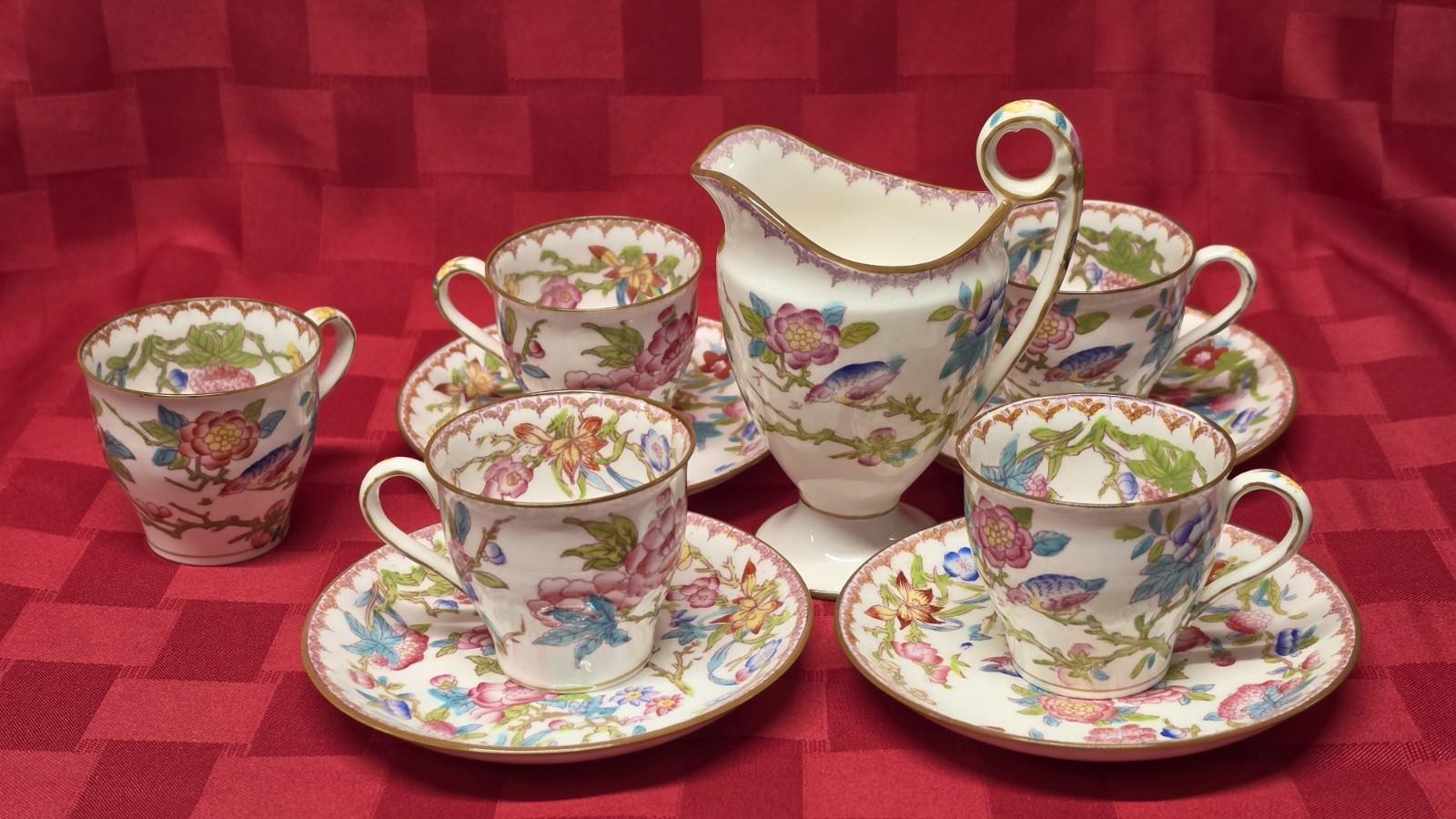 Antique Minton Cuckoo 3934 Demitasse Cups Saucers Creamer Prael Hegele Portland