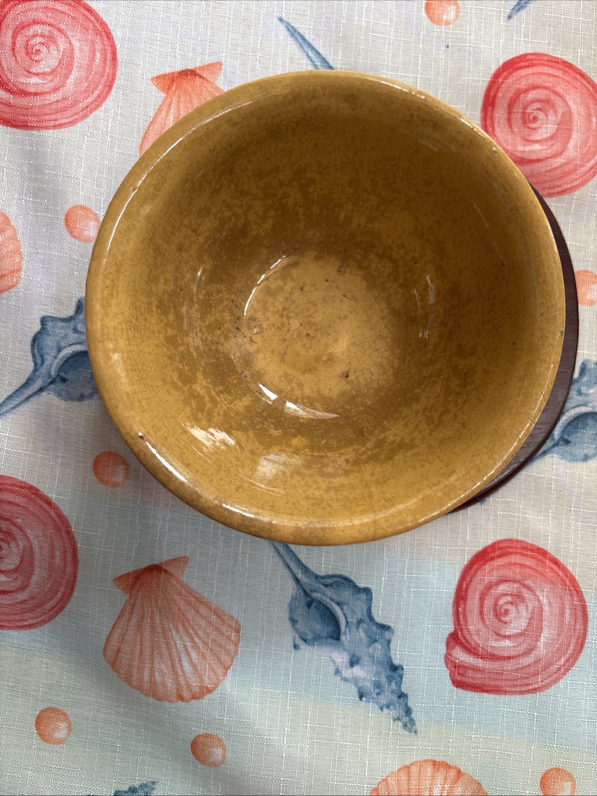 RARE ANTIQUE VINTAGE TINY 5 ¼” McCOY 3 WHITE BAND BOWL YELLOW WARE MINT
