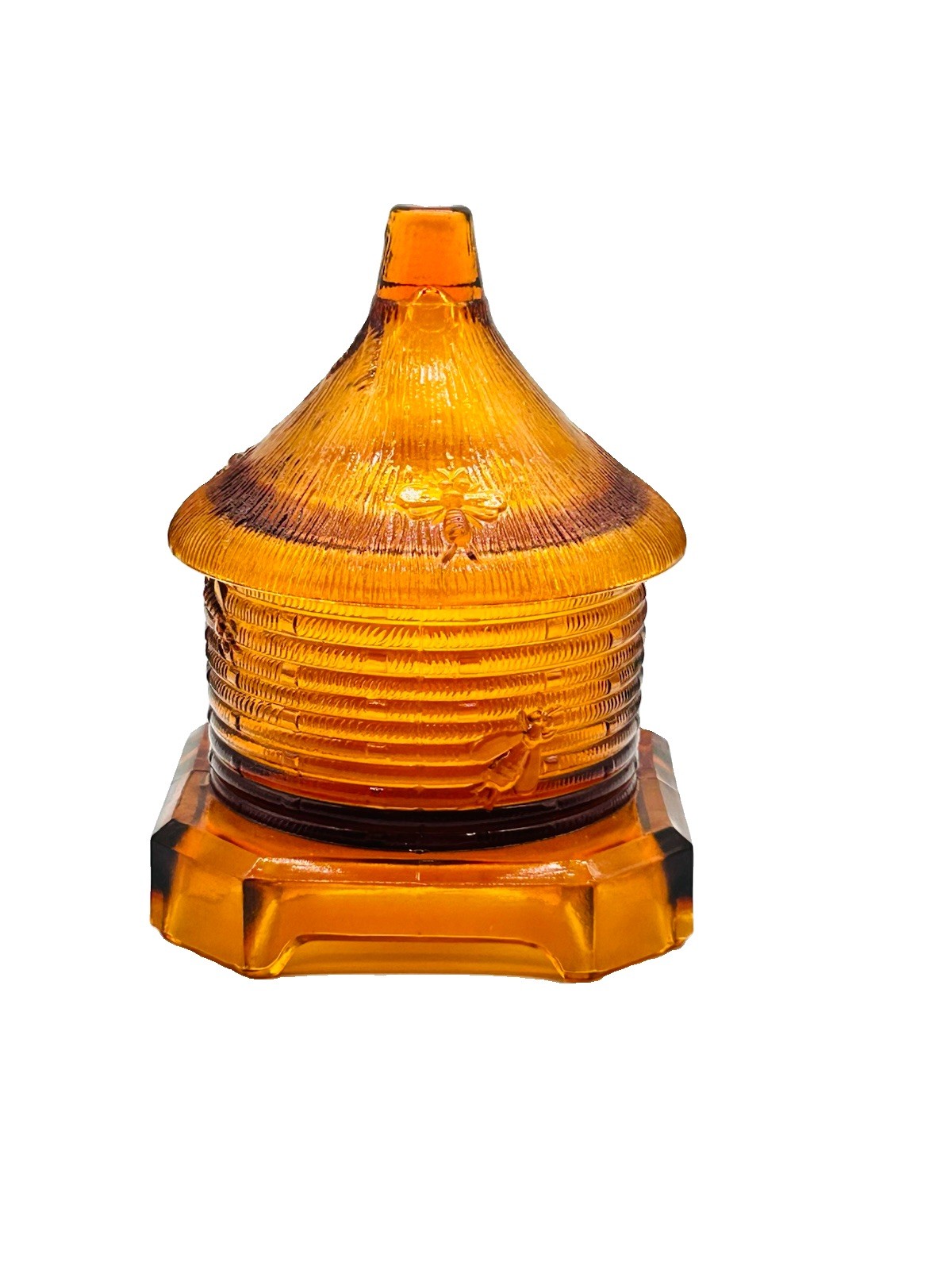 Amber Glass Bee Hive Honey Jar – Whimsical Home Decor Bee Box