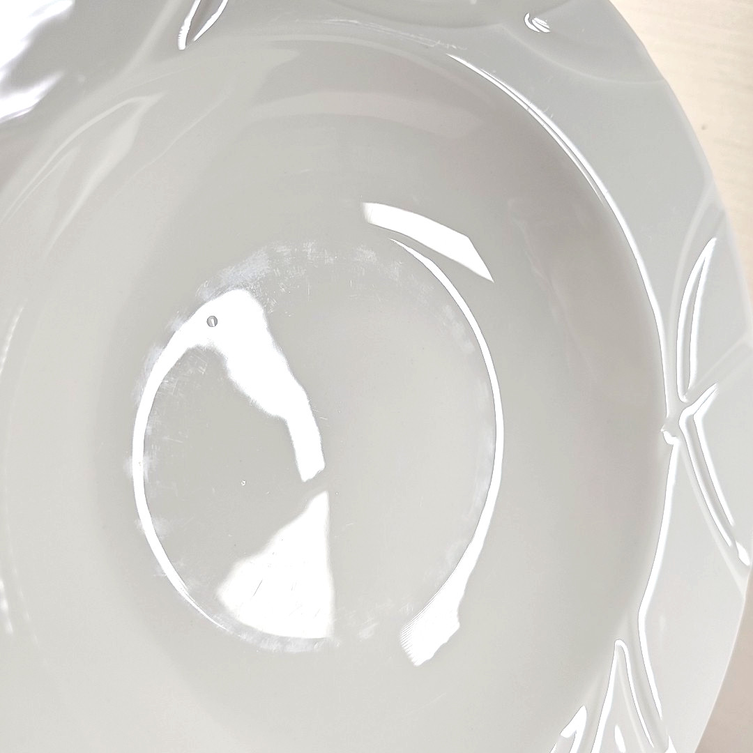 6 Lenox Vibe Rim Soup Pasta Bowl Set White Swirled Elegant Table Dining Dish Lot