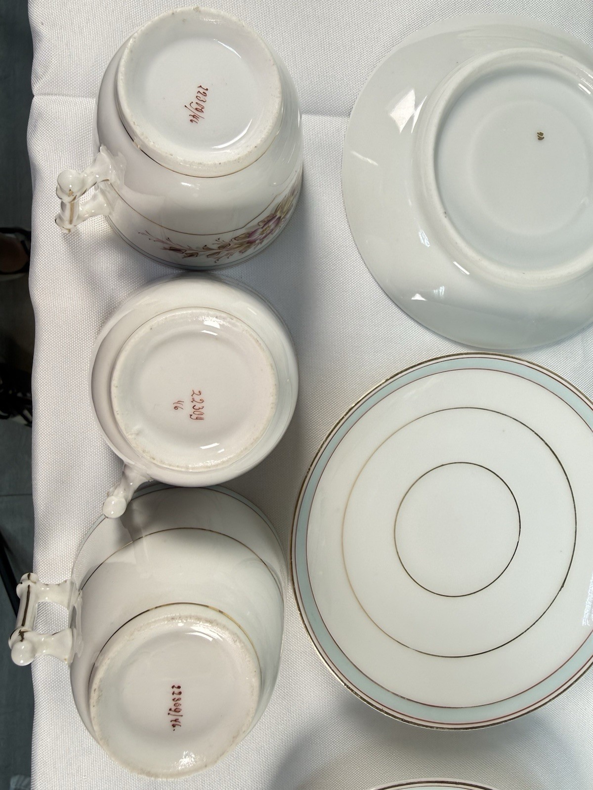 Antique KPM Waldenburg German Porcelain Coffee Tea Set 25pc Branch Handle Rose
