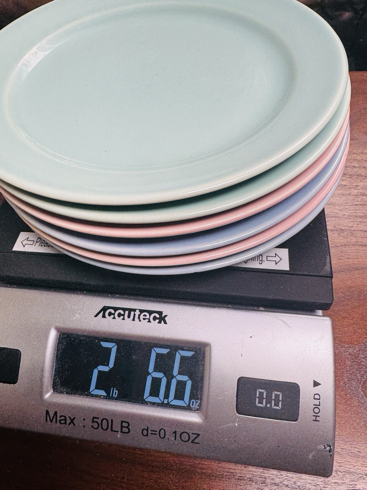 Lu Ray Pastels USA Dessert Ceramic Plates Ca 1940 Lot Of 6 – 6.25 In