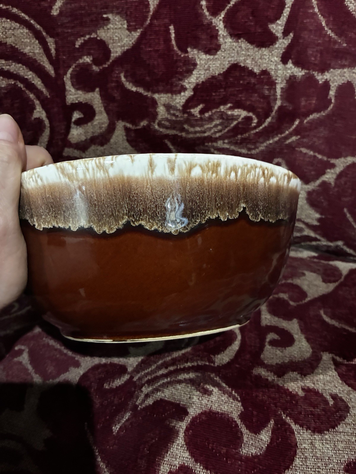 Vintage Nesting Bowls Brown Drip Glaze Stoneware USA Pottery Set Of 3 Mixing