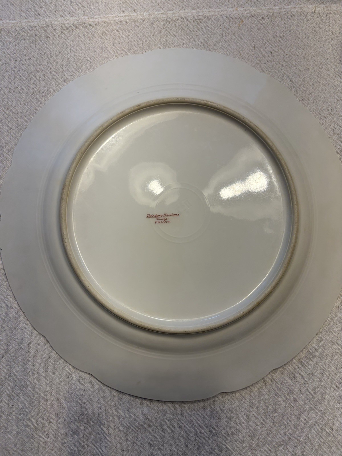 Théodore Haviland Floral Porcelain Plate White Pink Green Round France 6 plates