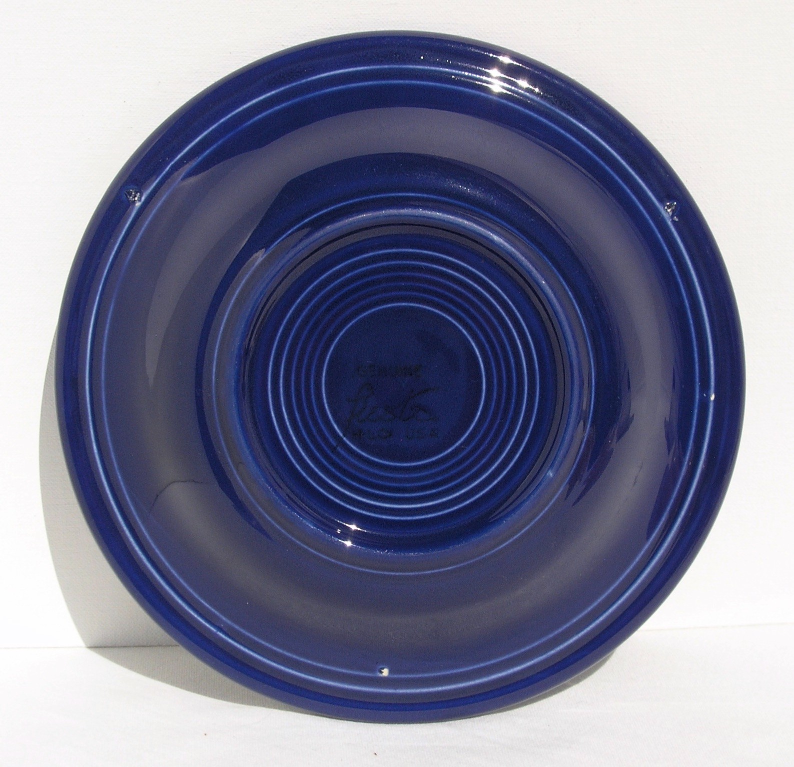 Vintage Fiesta Yellow & Cobalt Blue Deep Plates (3) Original Colors