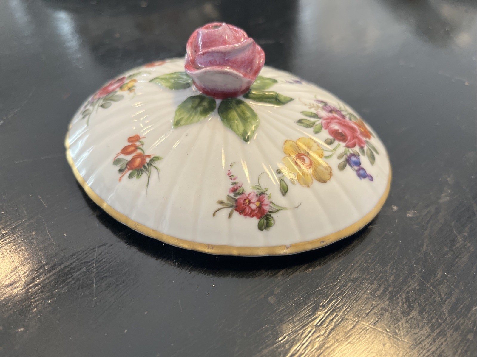 Antique Schierholz (Plaue) Handle Lidded Box with Saucer – Circa 1905 Two Piece
