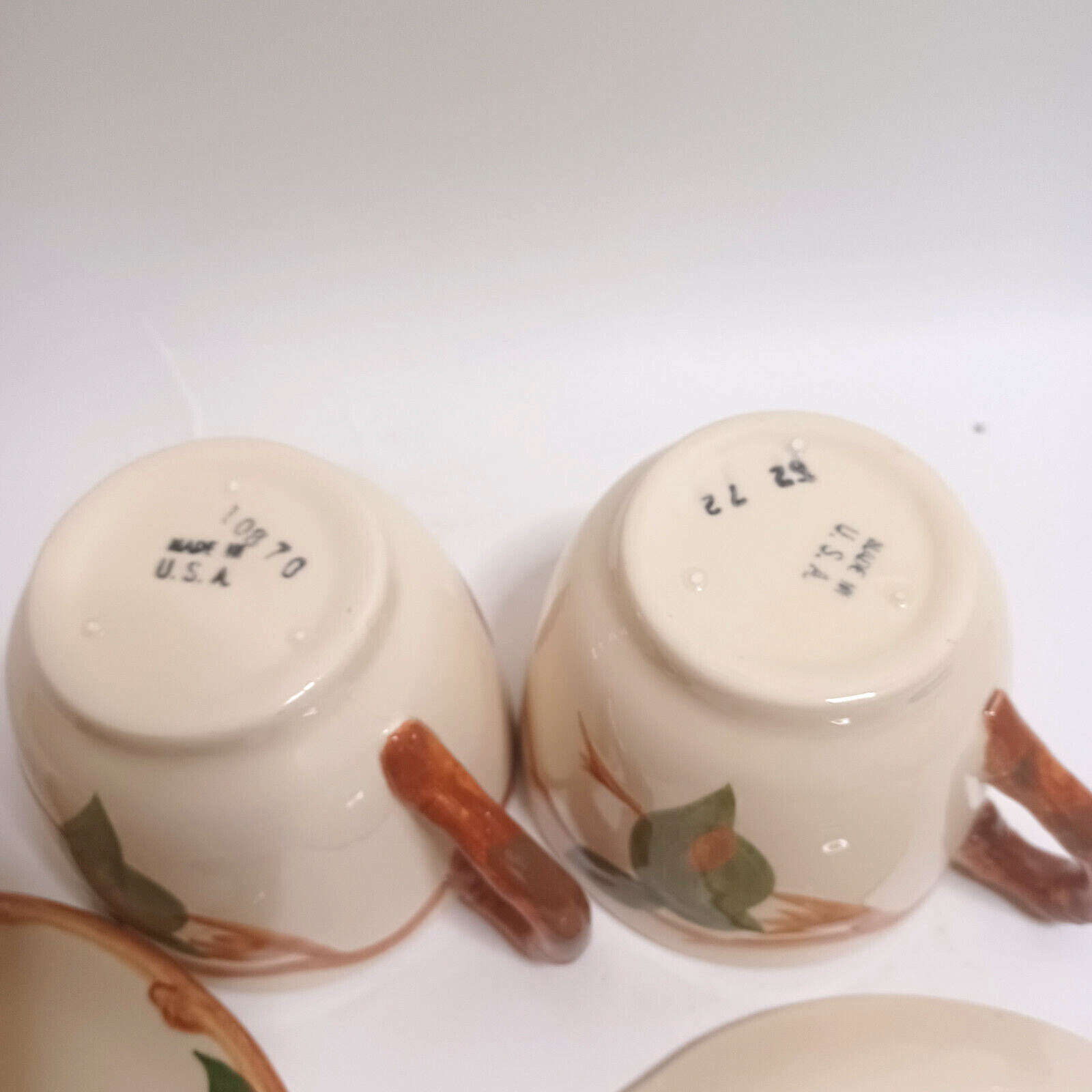 Franciscan Ware Apple Coffee Tea Cups and Saucers Set of 2 Vintage USA