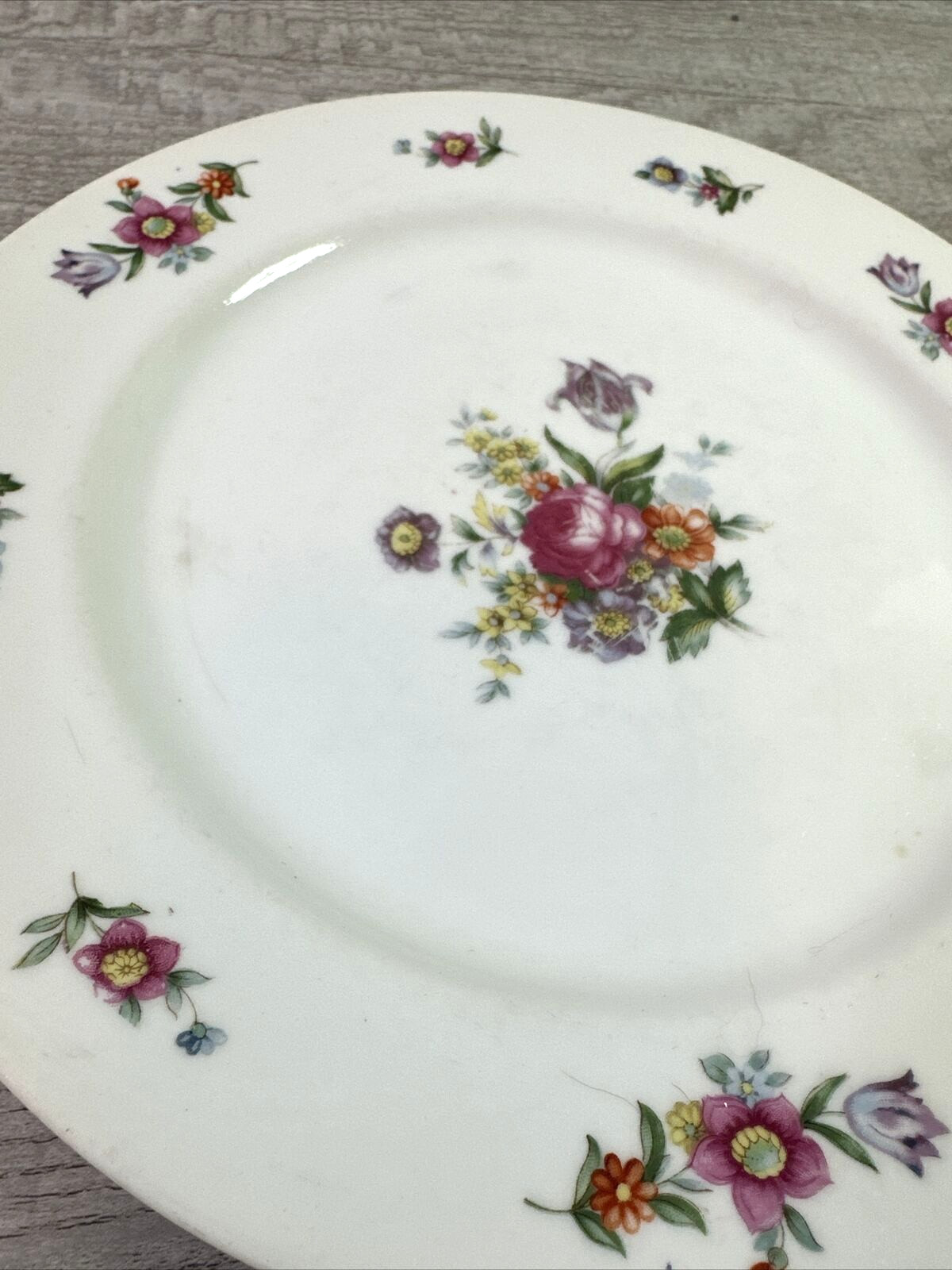 VTG Silver China Floral Design Made In Occupied Japan 10” Dinner Plate