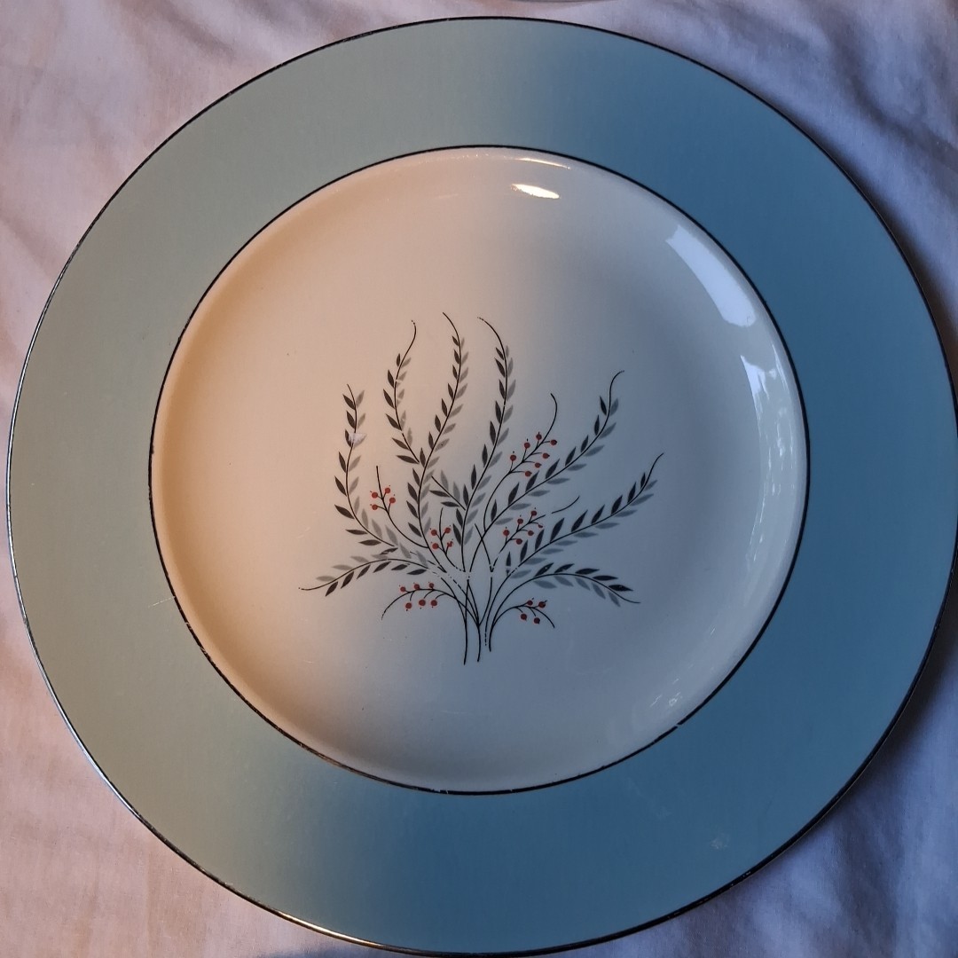 x6 Homer Laughlin Cavalier Egg Shell Triumph Pattern 10″ Dinner Plates USA CV52