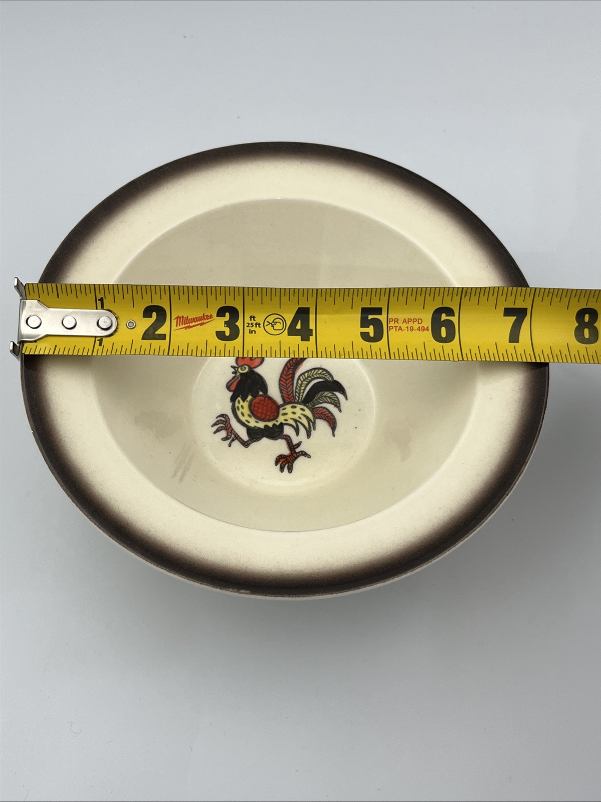 Metlox Poppytrail California Red Rooster 7.25” Serving Bowl Vintage