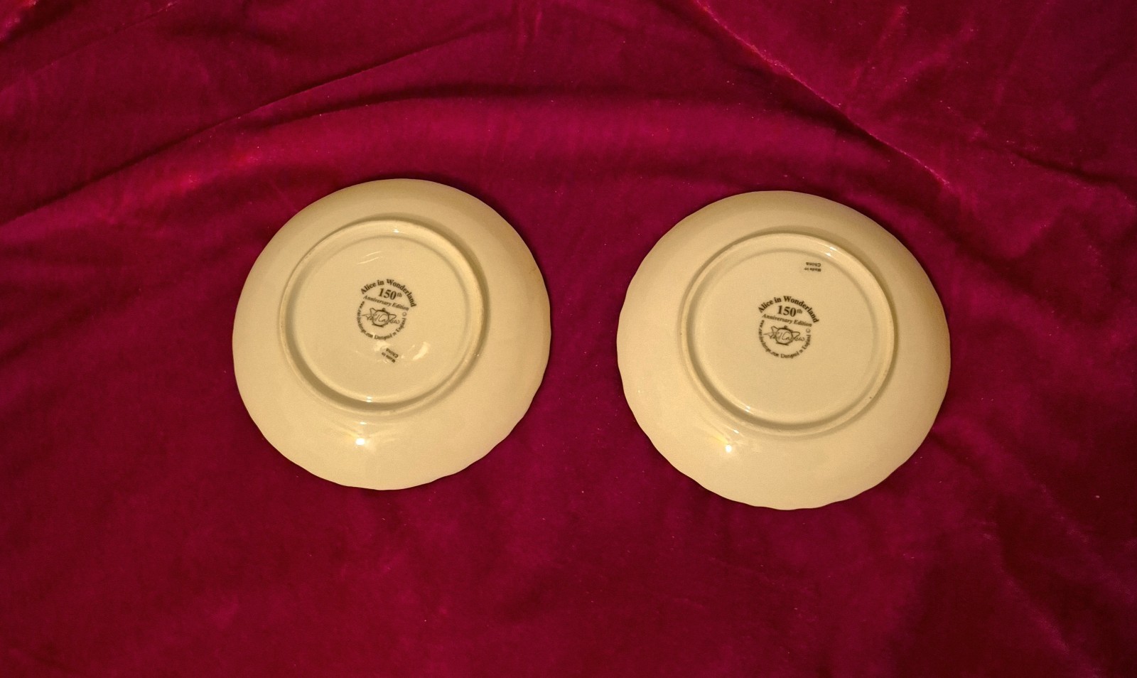 Paul Cardew Alice in Wonderland 150th Anniversary Edition tea cups & Saucers