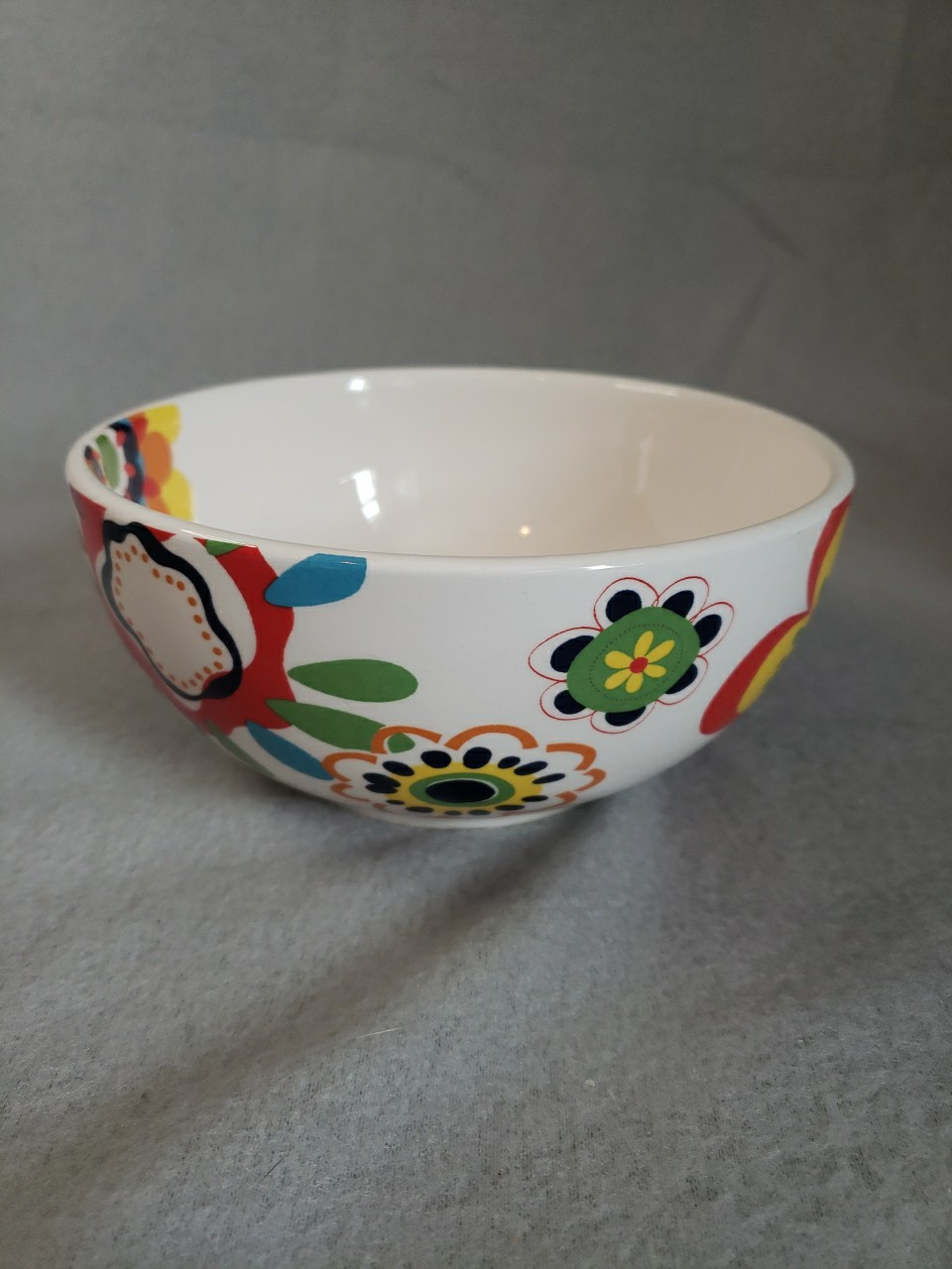 Pier 1 Retro Flower Ironstone Bowl 6.5 in Groovy Colorful Floral Dish