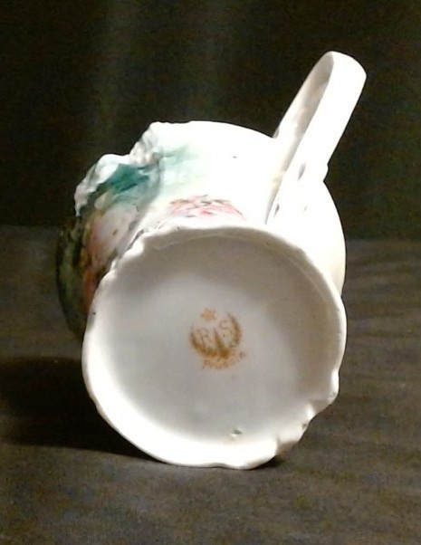 Antique RS Prussia Porcelain 4Pc Hostess Set Tankard, Biscuit Jar, Cream, Sugar