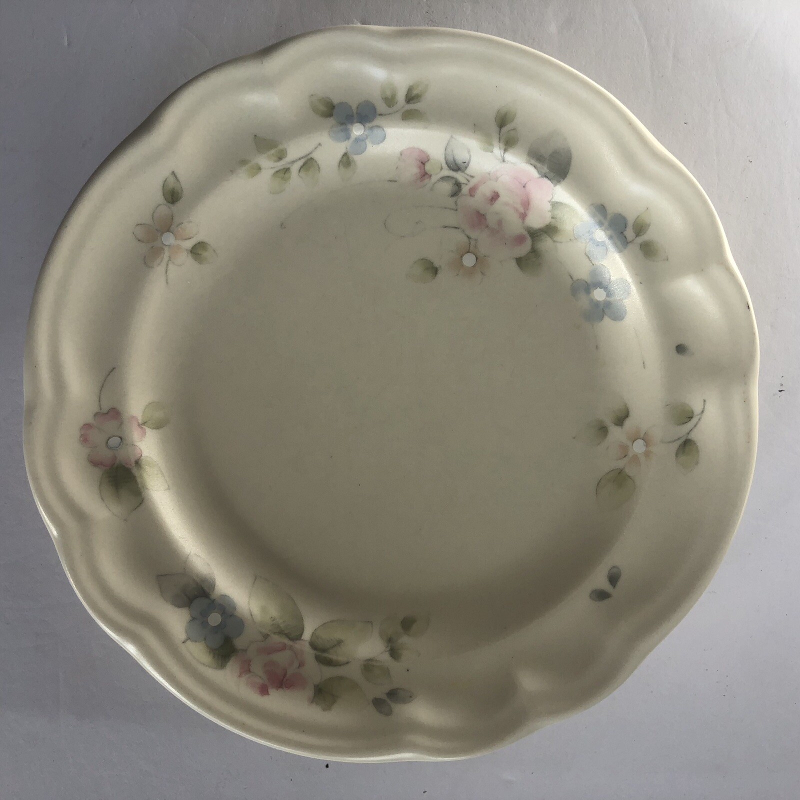 Vintage Pfaltzgraff Tea Rose Salad Plates 7.25″ USA Stoneware Ivory Set of 5