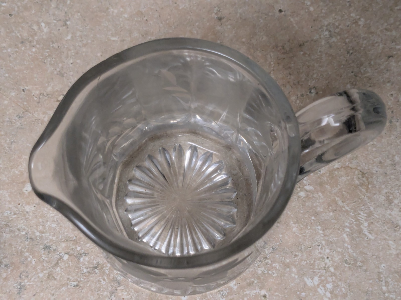 Vintage Creamer and sugar bowl, matching etched glass, heavy crystal.