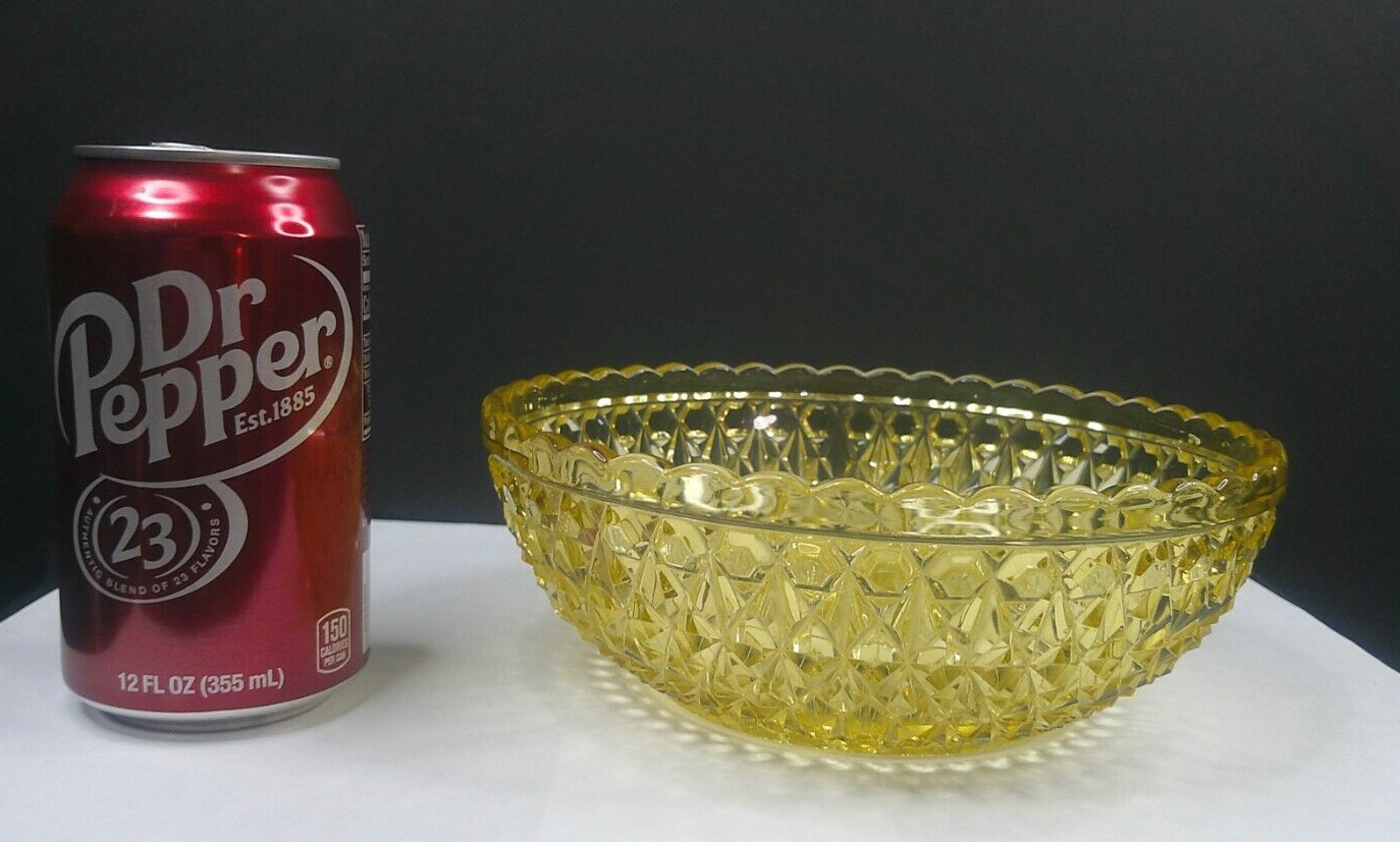 Pressed Diamond, #775, Central Glass Co, Amber Bowl, EAPG, USA, c1885, VgCd