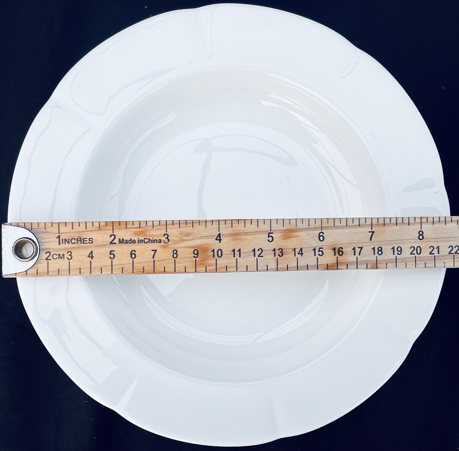 4 Block Bone China Windsor White 8.75” Soup-saladPlates Scalloped Ex. Condition