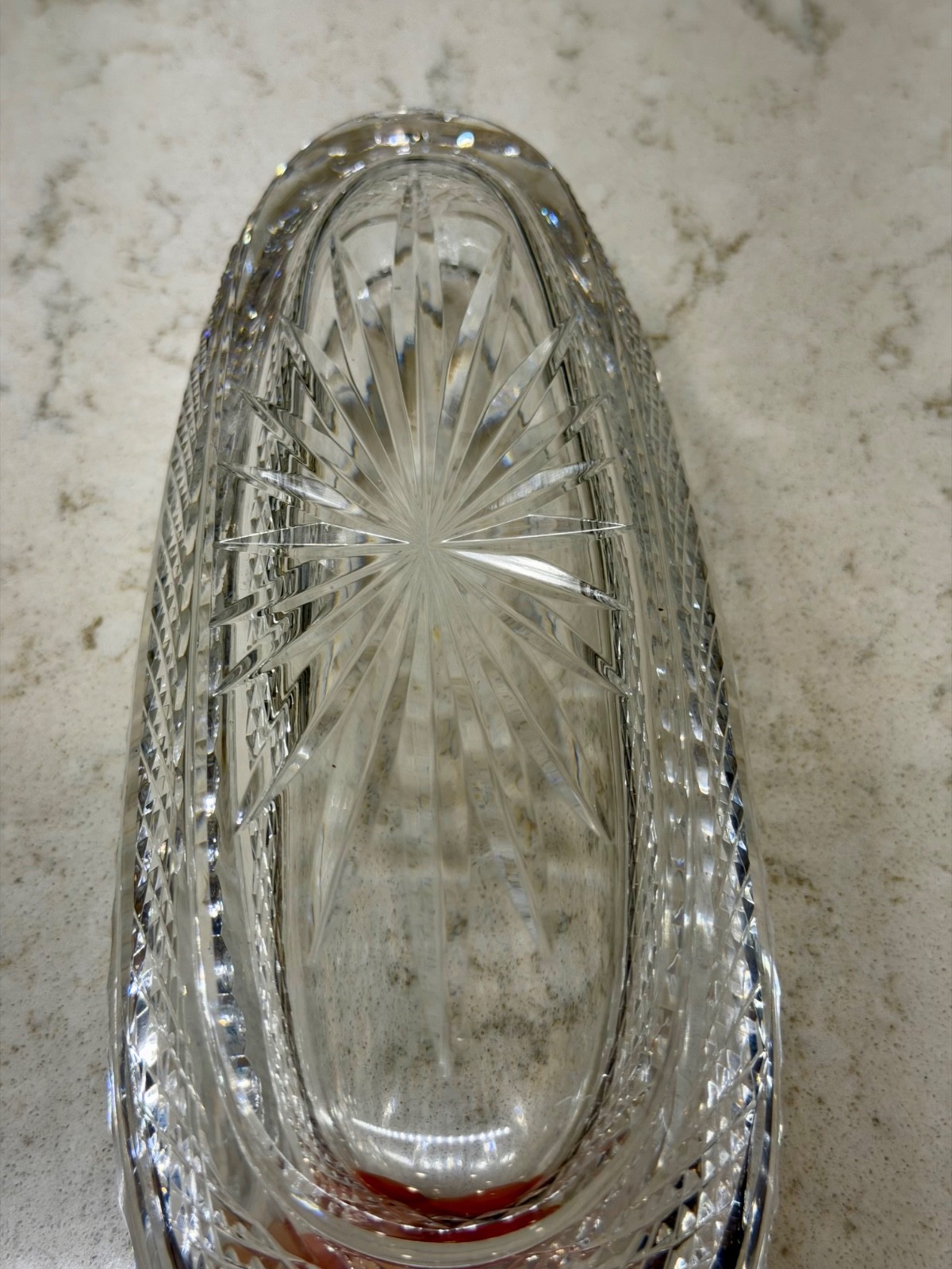 Waterford Crystal Lismore Celery / Relish Tray – Signed – Deep Cut Diamonds