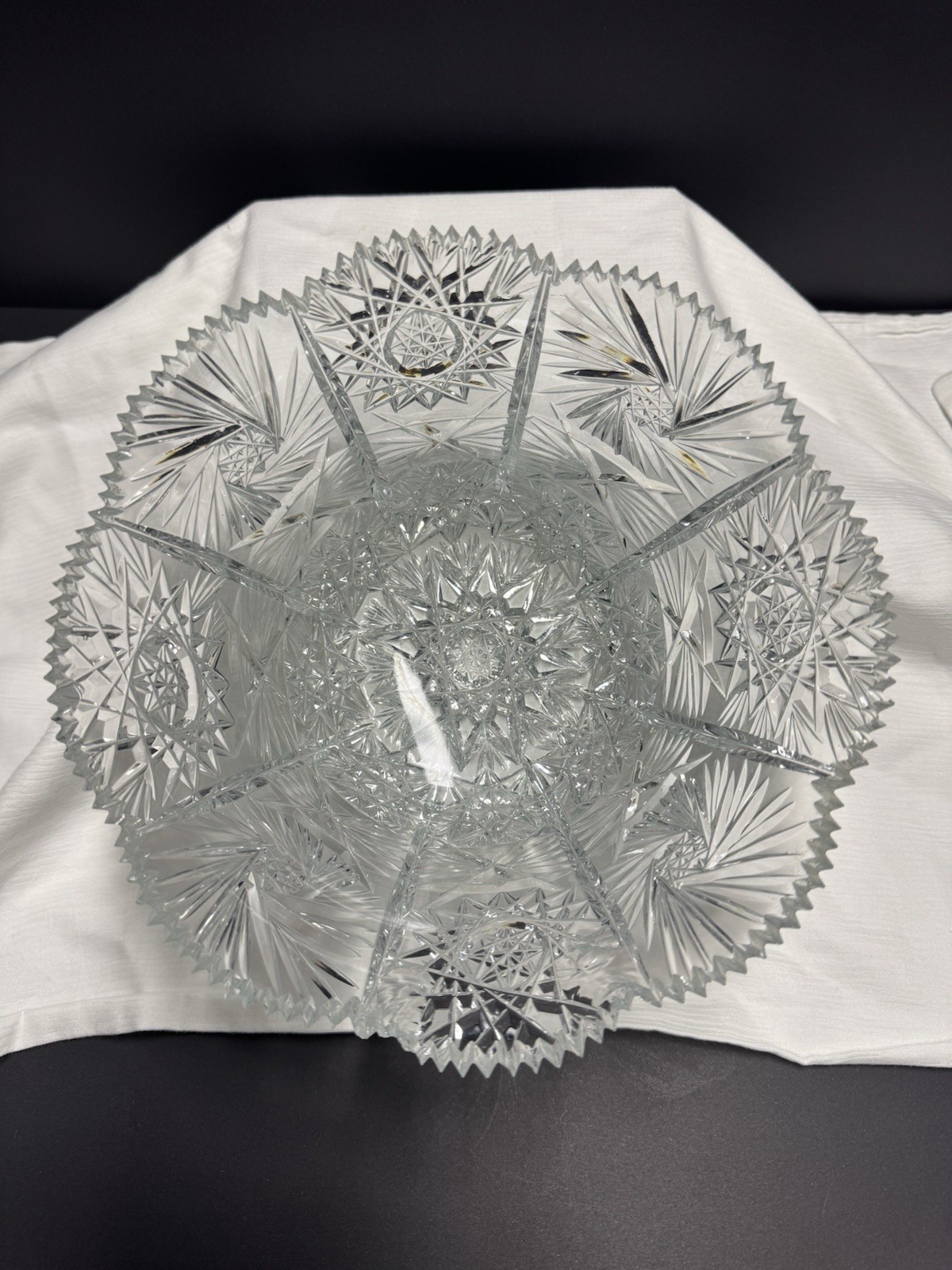 American Brilliant Period ABP Crystal Glass Cut Bowl 9”