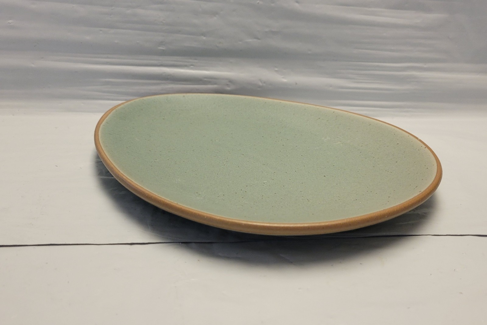 4 ct Threshold Stoneware Aqua Egg Teardrop Shape Salad Plates Pink Yellow Easter