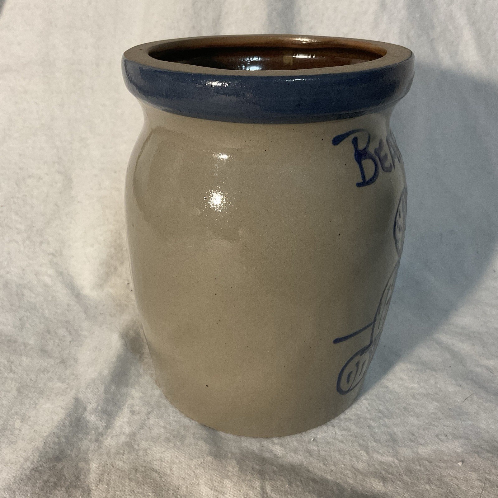BBP Beaumont Brothers- 5-1/2″ Salt Glazed Stoneware Bear Crock / Vase- 1996