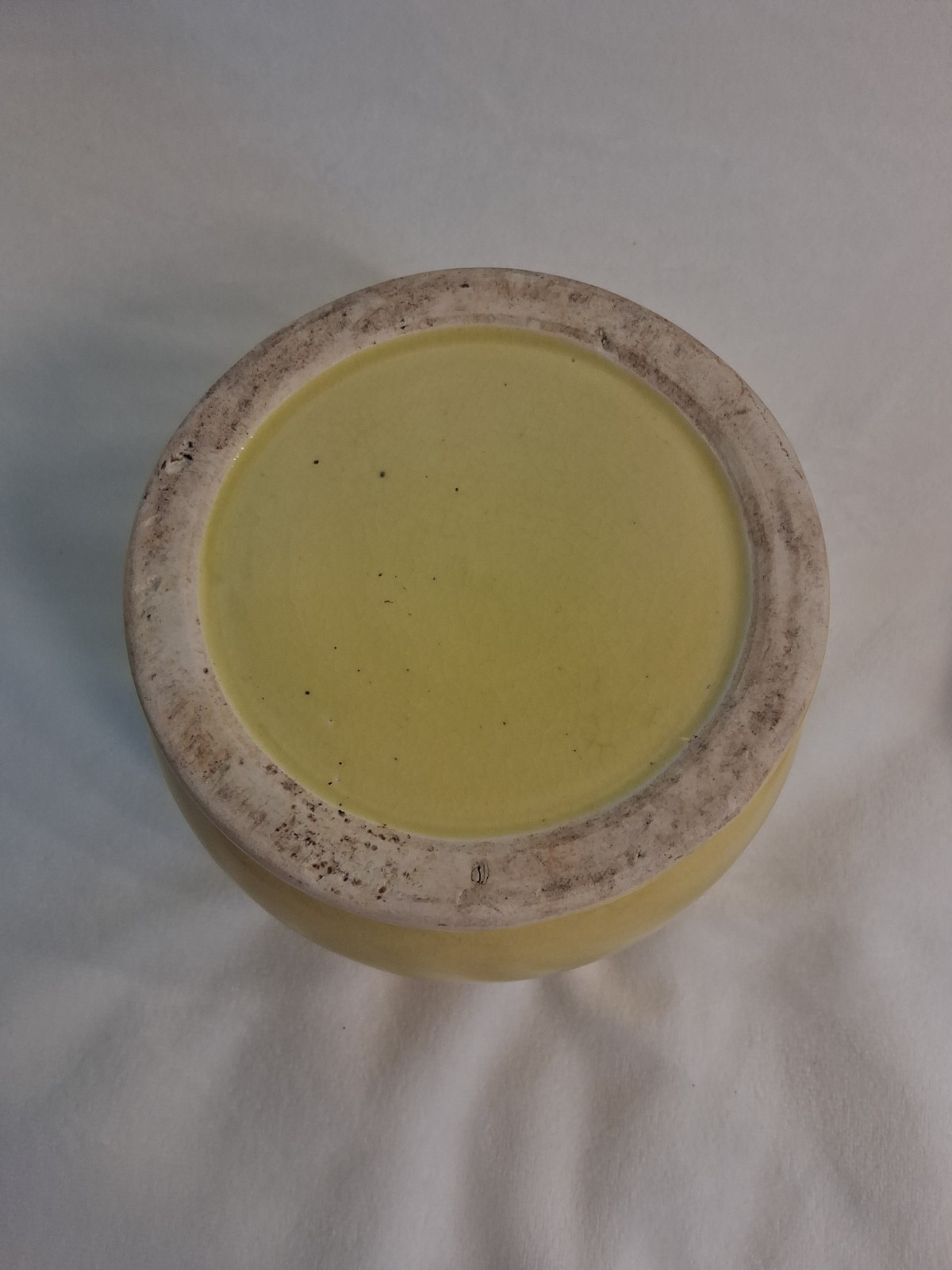 Chef Hat Kitchen Jar Canister Yellow & White 5in tall 5in wide 1950s