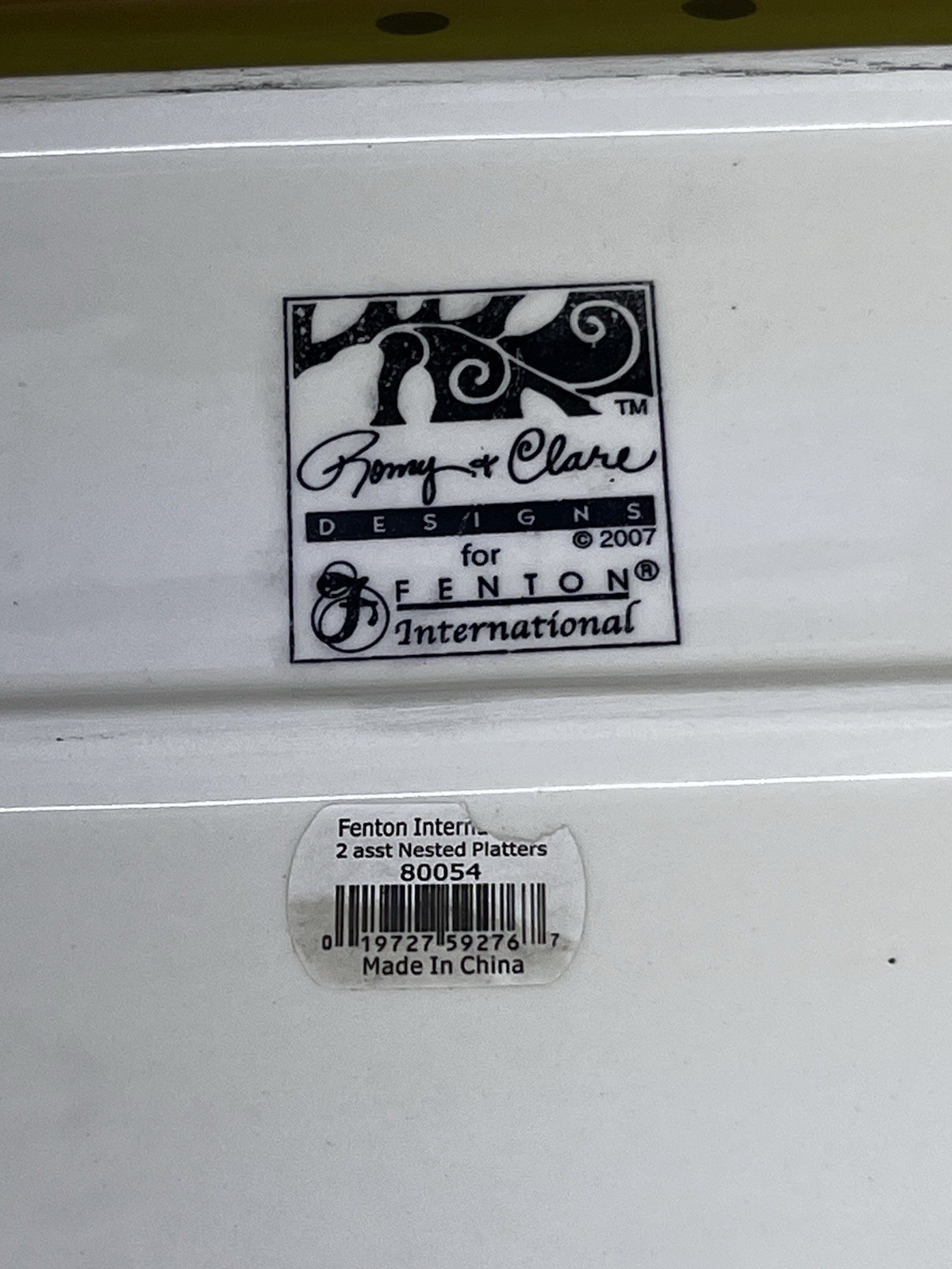 Romy & Clare Fenton Green Pear LONG BIG Rectangular Dish Platter Tray 2007 24”