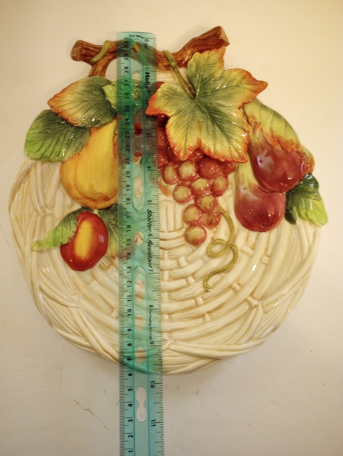 Fitz and Floyd Classics Country Gourmet Canape Plate Embossed Fruit Basketweave