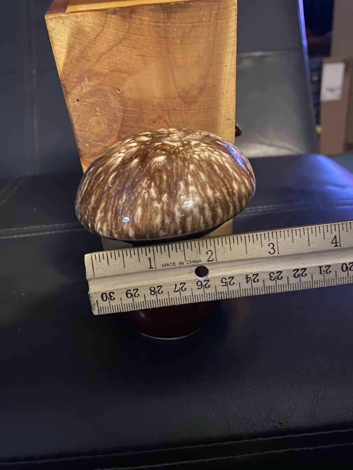 VTG HULL USA SALT & PEPPER SHAKER POTTERY BROWN DRIP GLAZE MUSHROOM MCM CERAMIC