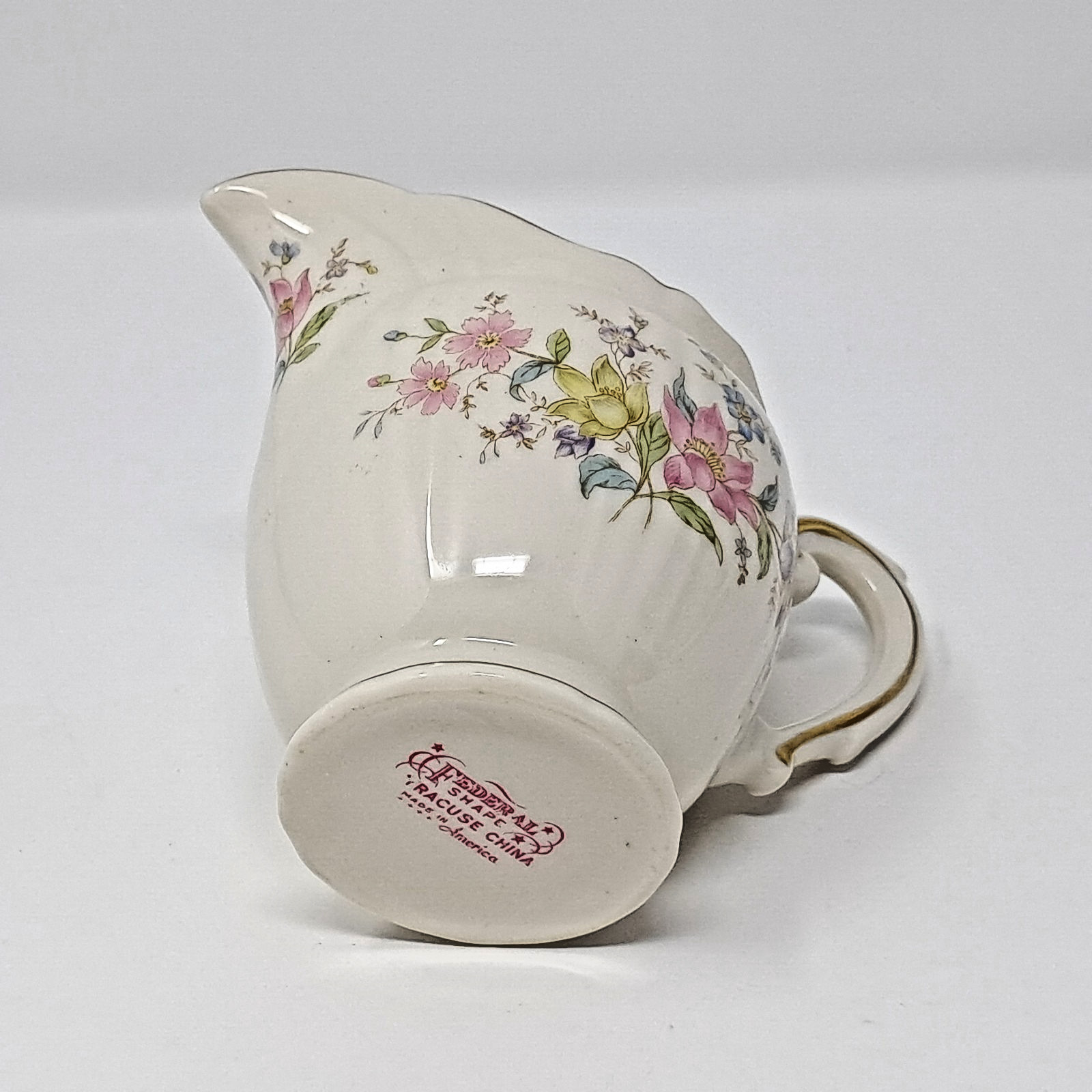 Syracuse China Creamer Briarcliff Federal Shape vintage 1949-1962 pastel flowers