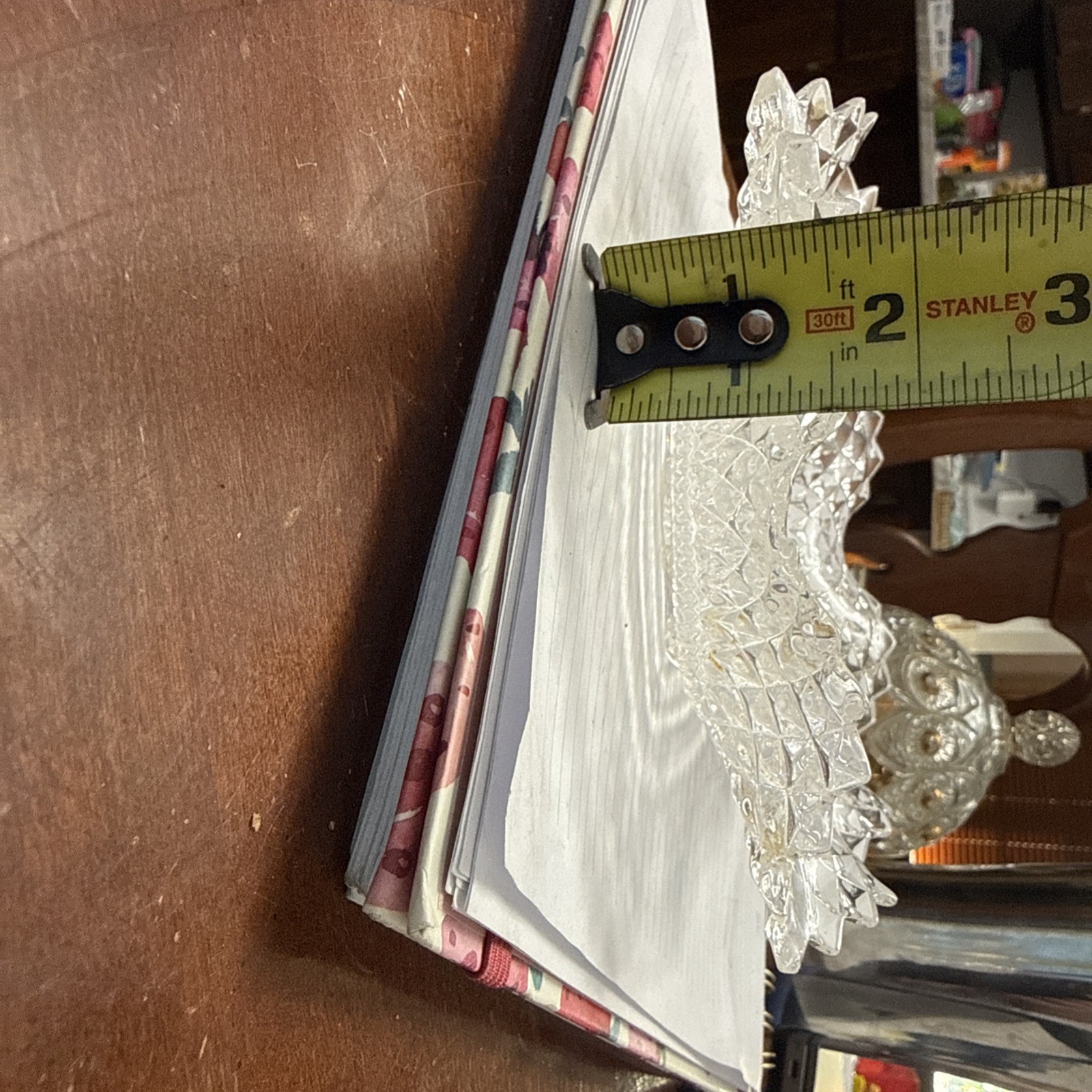 Vintage Clear Indiana Glass Co Square Ruffled Diamond Point Candy Nut Dish Bowl