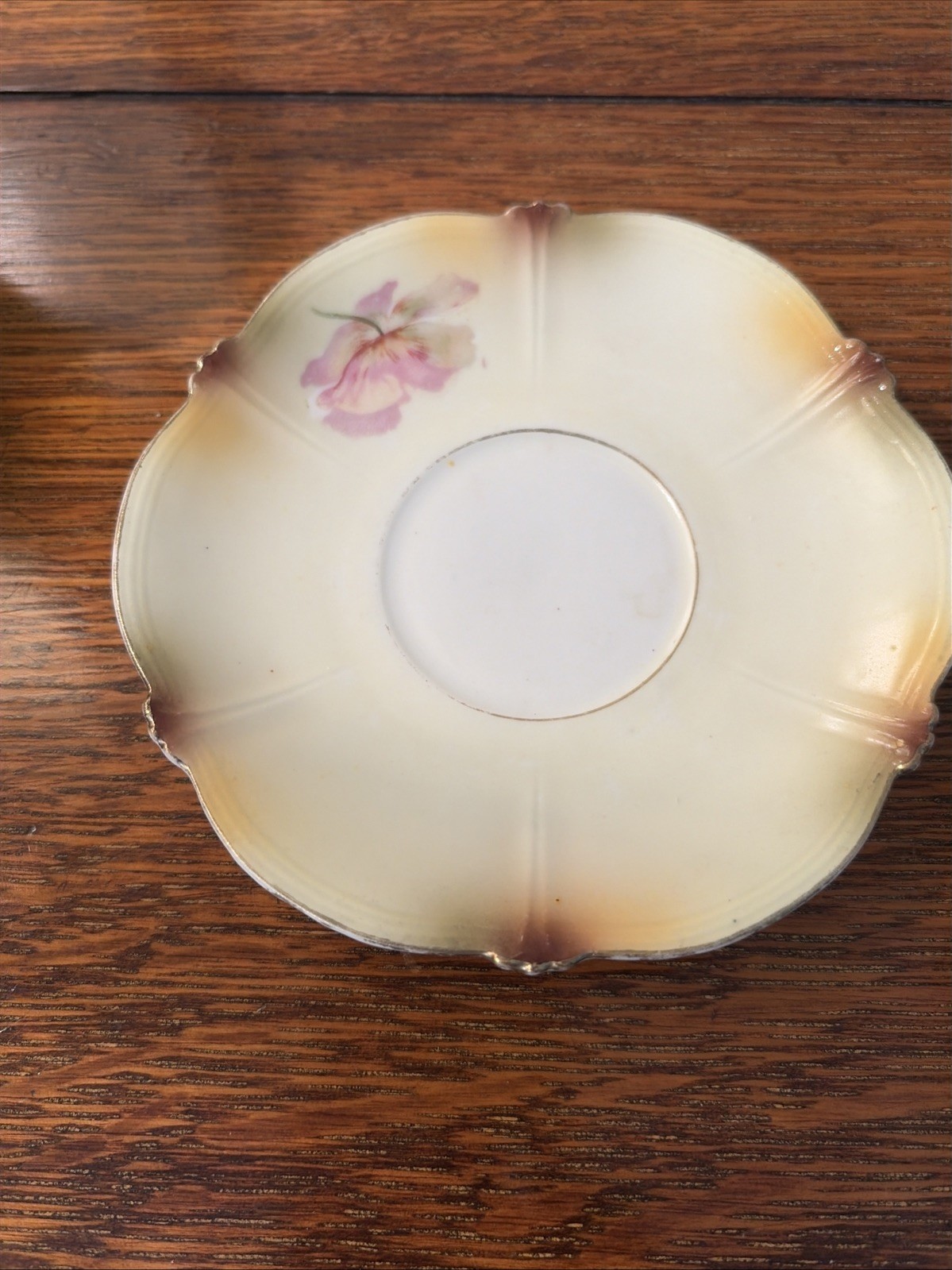 Antique RS PRUSSIA Floral Chocolate Cup & Saucer Set Pink Flowers Red Mark READ