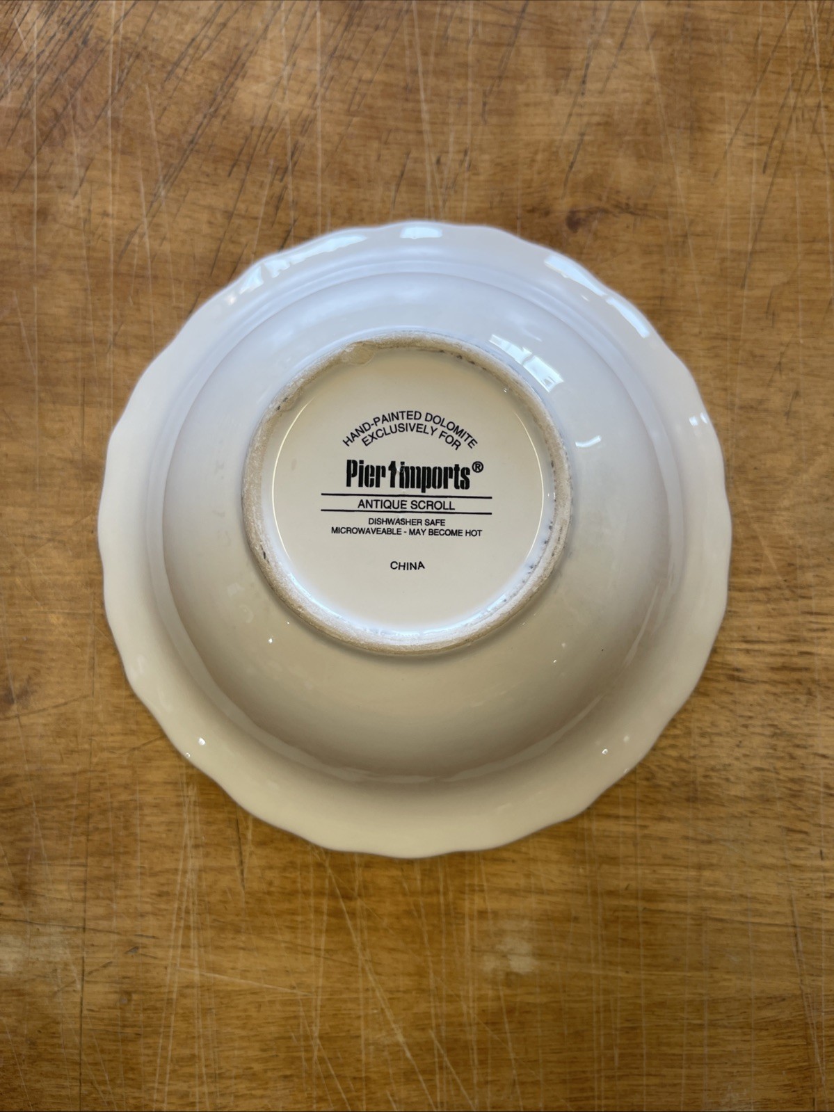 Pier 1 ANTIQUE SCROLL WHITE Coupe Cereal Bowl 7 in 1 ea 3 available