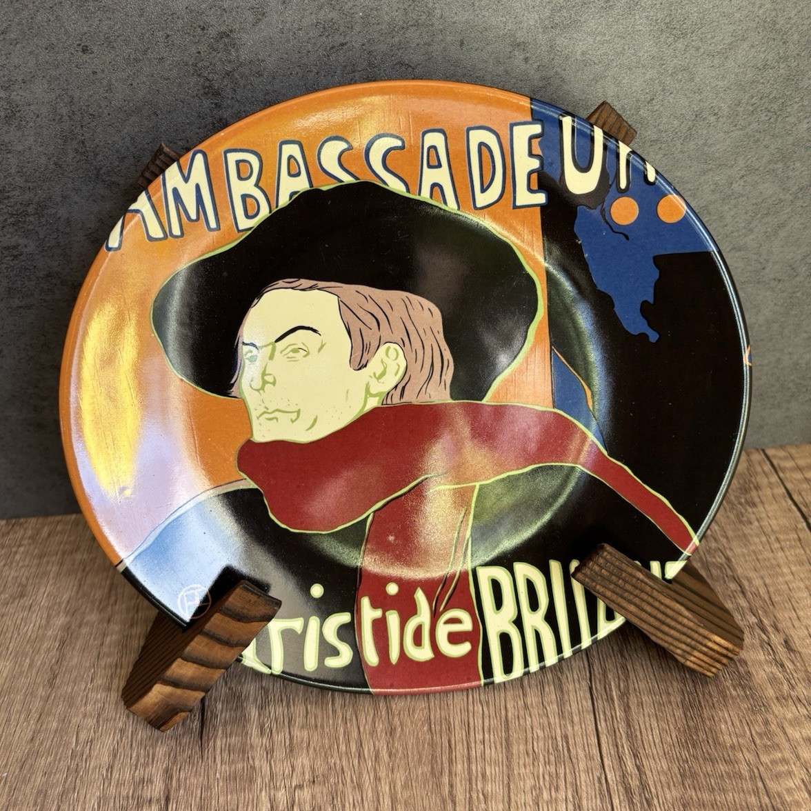 Sango Cabaret Aristide Bruant 8in Multicolor Ceramic Plate 48-170