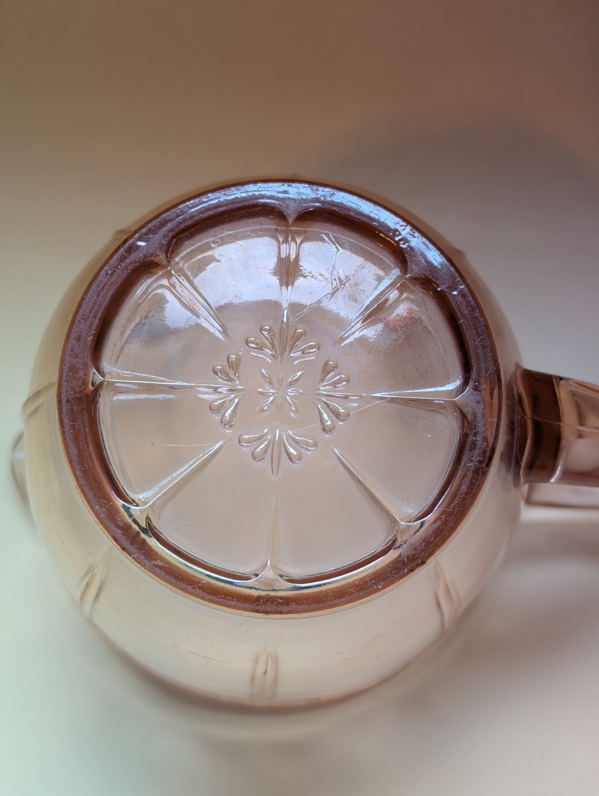 Jeannette Doric Pink Depression Glass Pitcher Vintage 1930s Snowflake