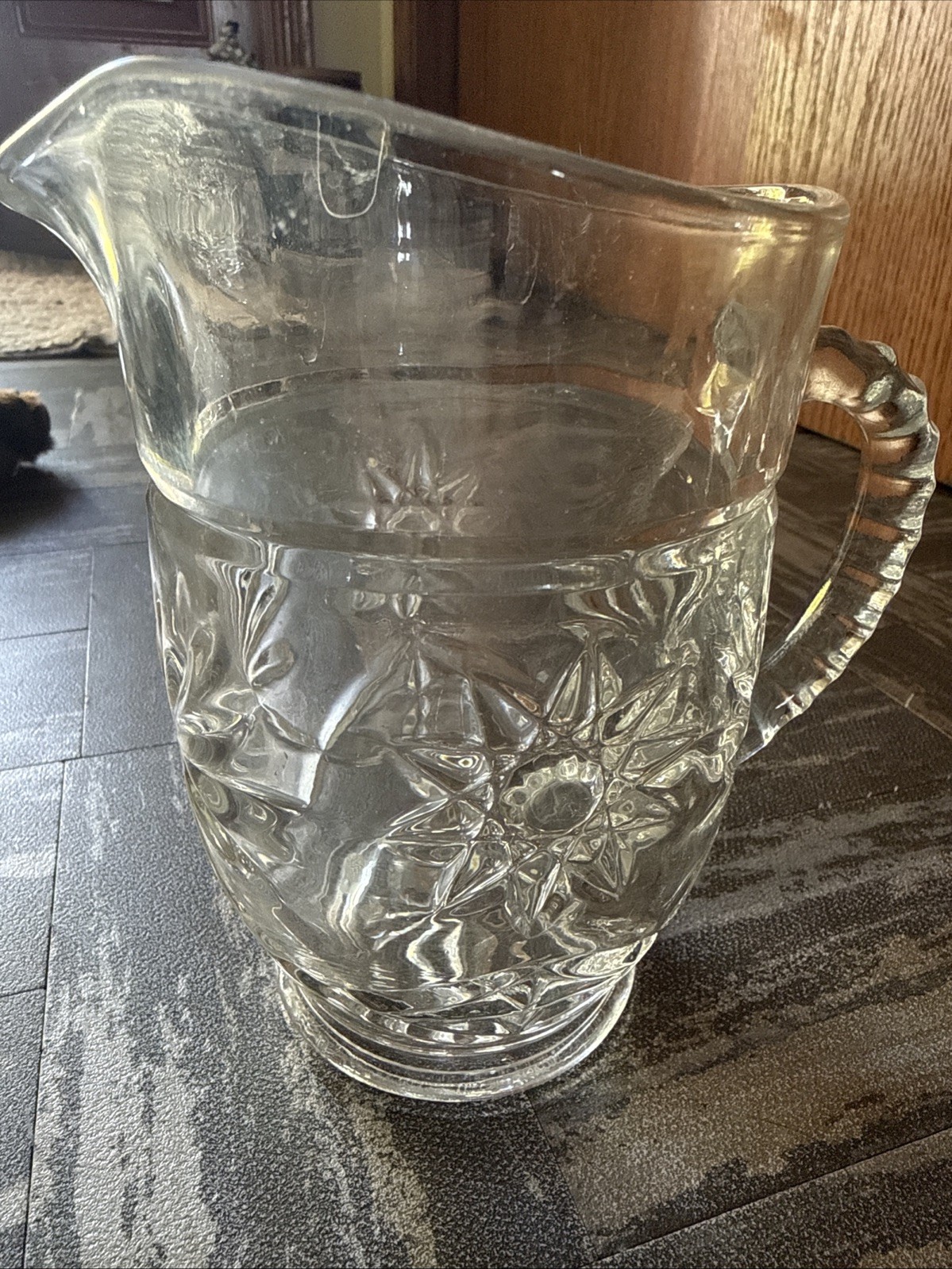 Cut Glass Creamer, 5 1/2 Inches