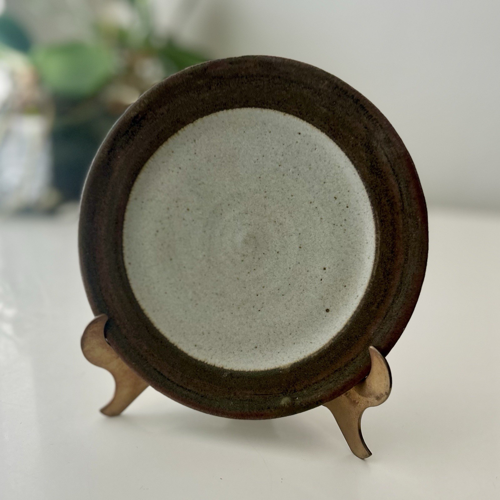 Vintage Scandinavian Handmade Thrown Pottery Stoneware Small Plate