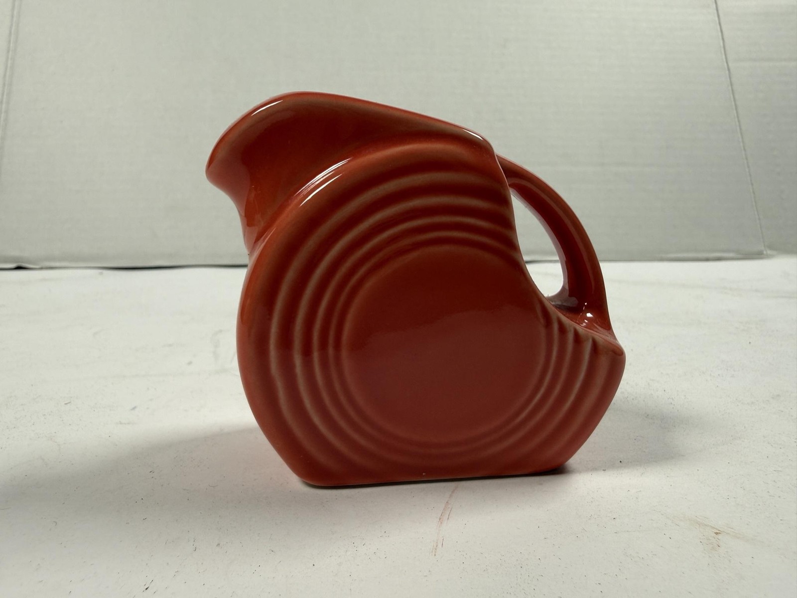Fiesta Fiestaware Mini Pitcher Creamer Orange Disk Ring Handle Ceramic Pottery